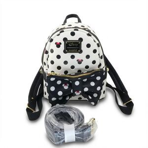 Loungefly Minnie Mouse Polka Dot Black & White Mini Backpack LE 1000 IN HAND